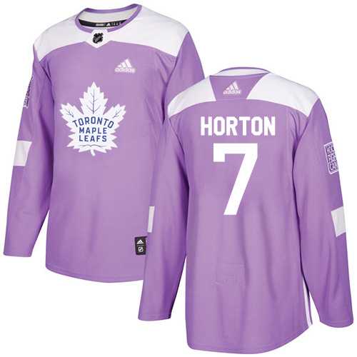 Men's Adidas Toronto Maple Leafs #7 Tim Horton Purple Authentic Fights Cancer Stitched NHL