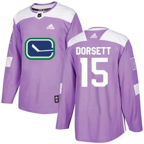 Men's Adidas Vancouver Canucks #15 Derek Dorsett Purple Authentic Fights Cancer Stitched NHL