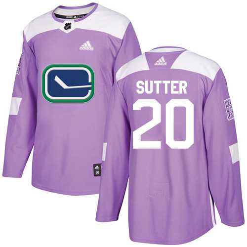 Men's Adidas Vancouver Canucks #20 Brandon Sutter Purple Authentic Fights Cancer Stitched NHL