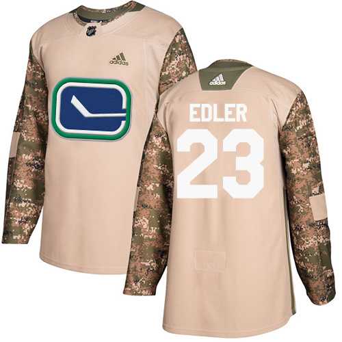 Men's Adidas Vancouver Canucks #23 Alexander Edler Camo Authentic 2017 Veterans Day Stitched NHL Jersey