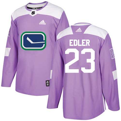 Men's Adidas Vancouver Canucks #23 Alexander Edler Purple Authentic Fights Cancer Stitched NHL