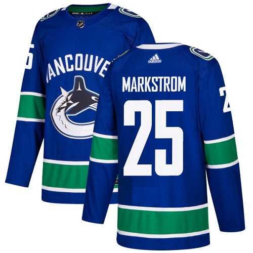 Men's Adidas Vancouver Canucks #25 Jacob Markstrom Blue Home Authentic Stitched NHL Jersey