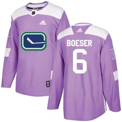 Men's Adidas Vancouver Canucks #6 Brock Boeser Purple Authentic Fights Cancer Stitched NHL