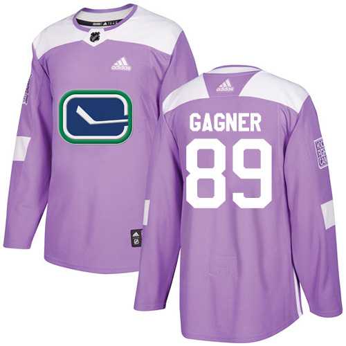 Men's Adidas Vancouver Canucks #89 Sam Gagner Purple Authentic Fights Cancer Stitched NHL