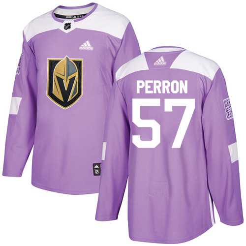 Men's Adidas Vegas Golden Knights #57 David Perron Purple Authentic Fights Cancer Stitched NHL