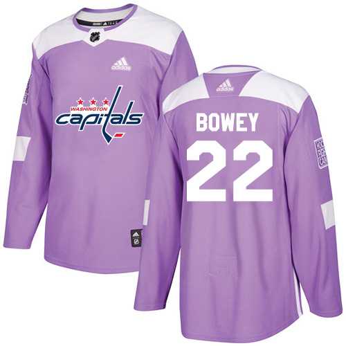 Men's Adidas Washington Capitals #22 Madison Bowey Purple Authentic Fights Cancer Stitched NHL Jersey