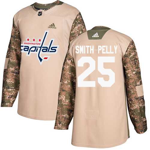 Men's Adidas Washington Capitals #25 Devante Smith-Pelly Camo Authentic 2017 Veterans Day Stitched NHL Jersey