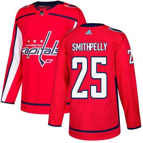 Men's Adidas Washington Capitals #25 Devante Smith-Pelly Red Home Authentic Stitched NHL Jersey
