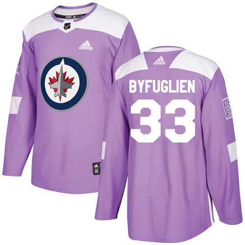 Men's Adidas Winnipeg Jets #33 Dustin Byfuglien Purple Authentic Fights Cancer Stitched NHL Jersey
