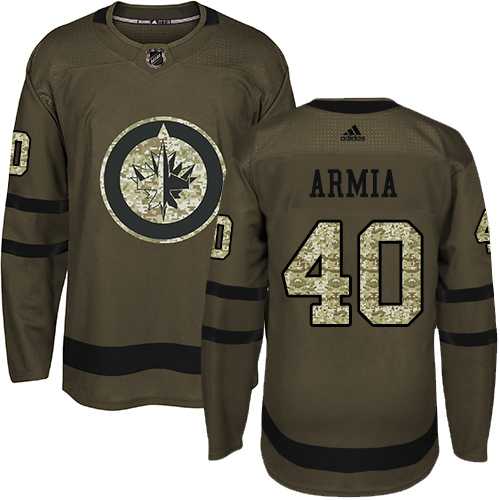 Men's Adidas Winnipeg Jets #40 Joel Armia Green Salute to Service Stitched NHL Jersey