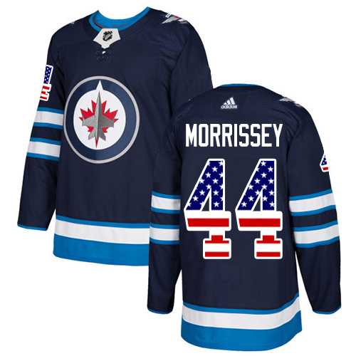 Men's Adidas Winnipeg Jets #44 Josh Morrissey Navy Blue Home Authentic USA Flag Stitched NHL Jersey