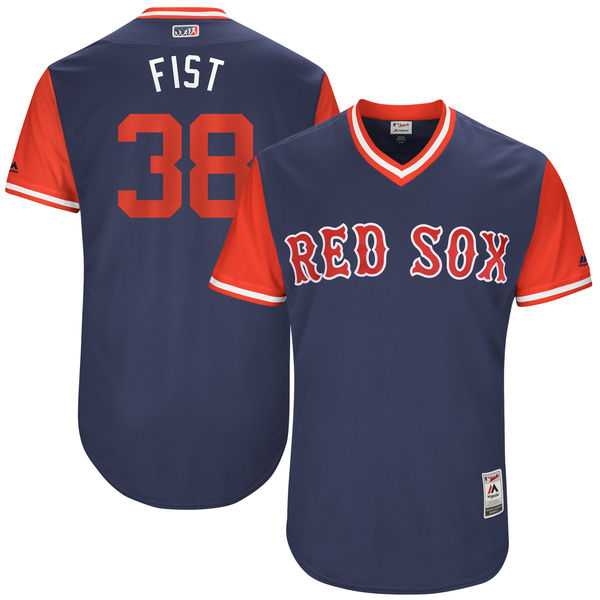 Men's Boston Red Sox #38 Doug Fister Fist Majestic Navy 2017 Little League World Series Players Weekend Jersey