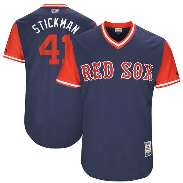Men's Boston Red Sox #41 Chris Sale Stickman Majestic Navy 2017 Little League World Series Players Weekend Jersey