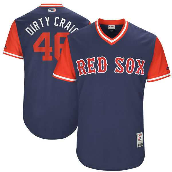Men's Boston Red Sox #46 Craig Kimbrel Dirty Craig Majestic Navy 2017 Little League World Series Players Weekend Jersey
