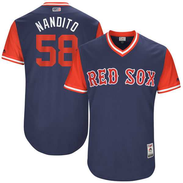 Men's Boston Red Sox #58 Fernando Abad Nandito Majestic Navy 2017 Little League World Series Players Weekend Jersey