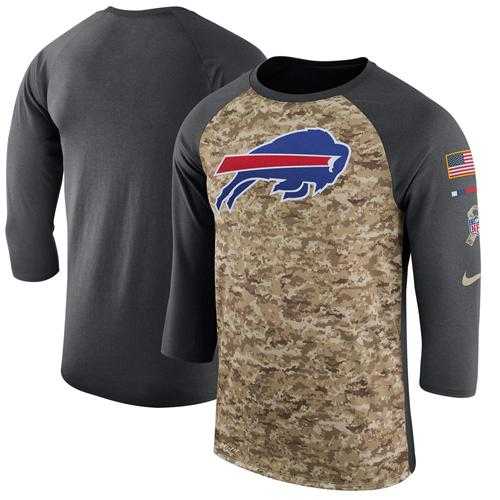 Men's Buffalo Bills Nike Camo Anthracite Salute to Service Sideline Legend Performance Three-Quarter Sleeve T-Shirt