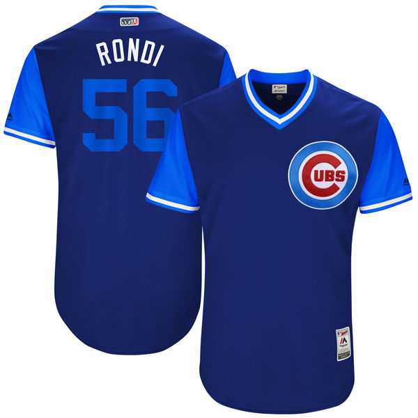 Men's Chicago Cubs #56 Hector Rondon Rondi Majestic Royal 2017 Little League World Series Players Weekend Jersey