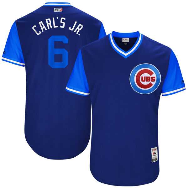 Men's Chicago Cubs #6 Carl Edwards Jr. Carl's Jr. Majestic Royal 2017 Little League World Series Players Weekend Jersey