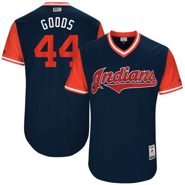Men's Cleveland Indians #44 Nick Goody Goods Majestic Navy 2017 Little League World Series Players Weekend Jersey