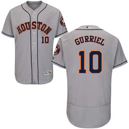 Men's Houston Astros #10 Yuli Gurriel Grey Flexbase Authentic Collection Stitched MLB Jersey