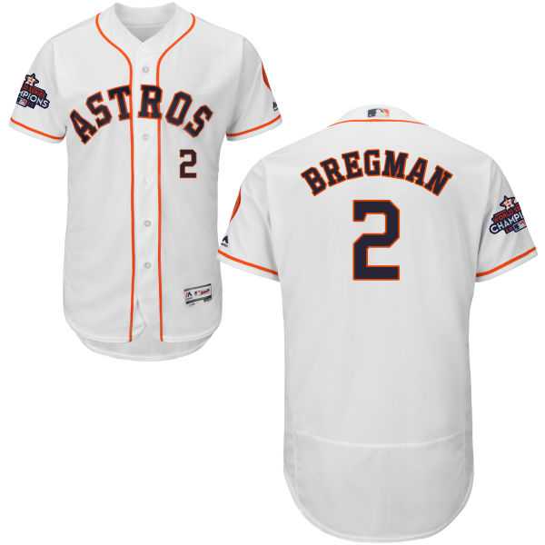 Men's Houston Astros #2 Alex Bregman White Flexbase Authentic Collection 2017 World Series Champions Stitched MLB Jersey