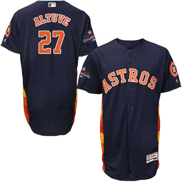 Men's Houston Astros #27 Jose Altuve Navy Blue Flexbase Authentic Collection 2017 World Series Champions Stitched MLB Jersey
