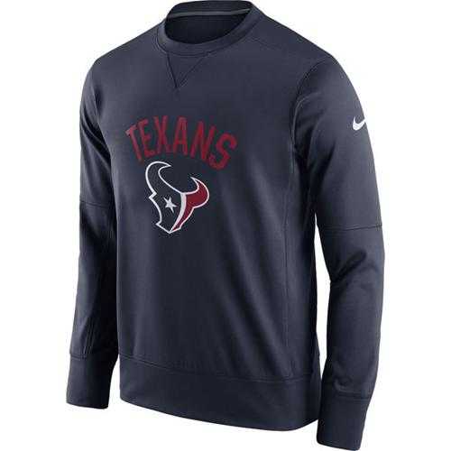 Men's Houston Texans Nike Navy Sideline Circuit Performance Sweatshirt