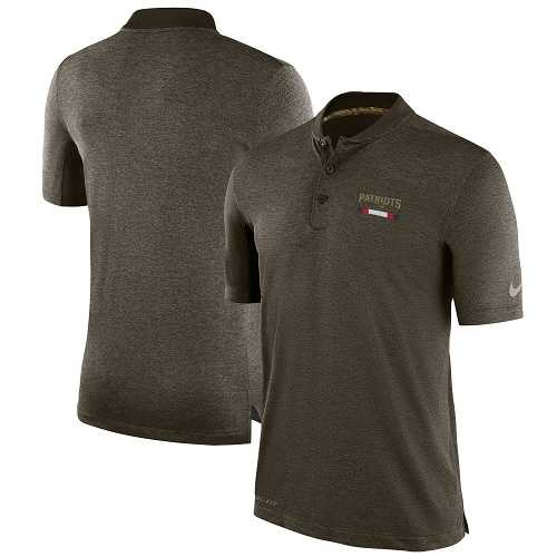 Men's New England Patriots Nike Olive Salute to Service Sideline Polo T-Shirt