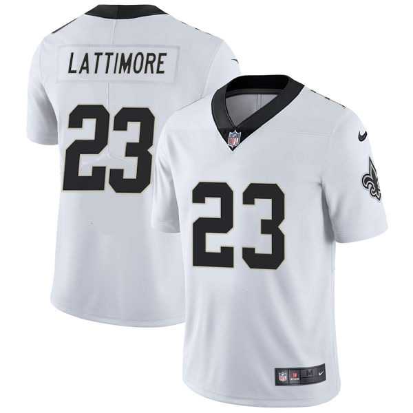 Men's New Orleans Saints #23 Marshon Lattimore Nike White Vapor Untouchable Elite Jersey