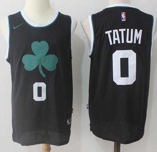 Men's Nike Boston Celtics #0 Jayson Tatum Black Fashion NBA Swingman Jersey