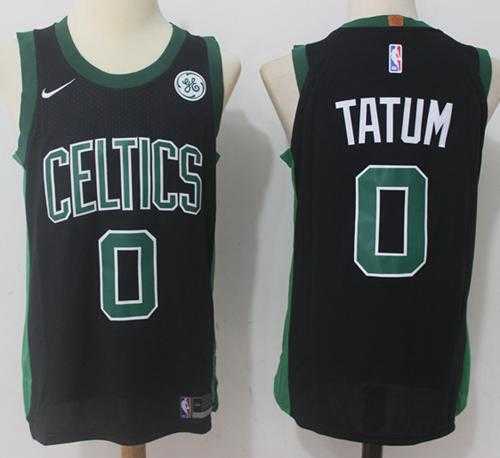 Men's Nike Boston Celtics #0 Jayson Tatum Black NBA Swingman Statement Edition Jersey