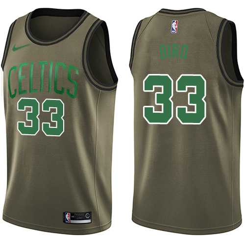 Men's Nike Boston Celtics #33 Larry Bird Green Salute to Service NBA Swingman Jersey