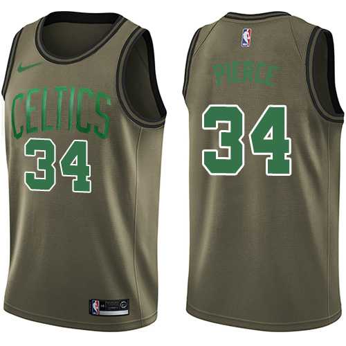 Men's Nike Boston Celtics #34 Paul Pierce Green Salute to Service NBA Swingman Jersey
