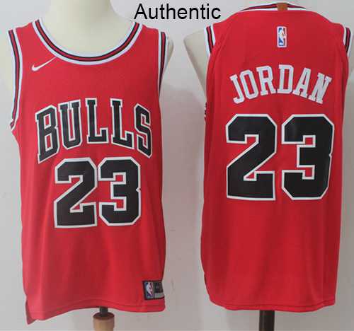 Men's Nike Chicago Bulls #23 Michael Jordan Red NBA Authentic Icon Edition Jersey
