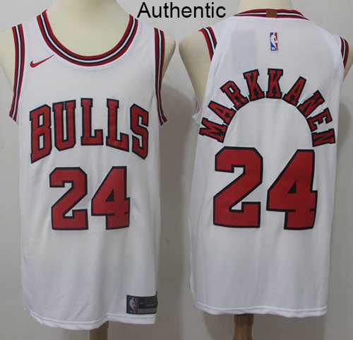 Men's Nike Chicago Bulls #24 Lauri Markkanen White NBA Authentic Association Edition Jersey
