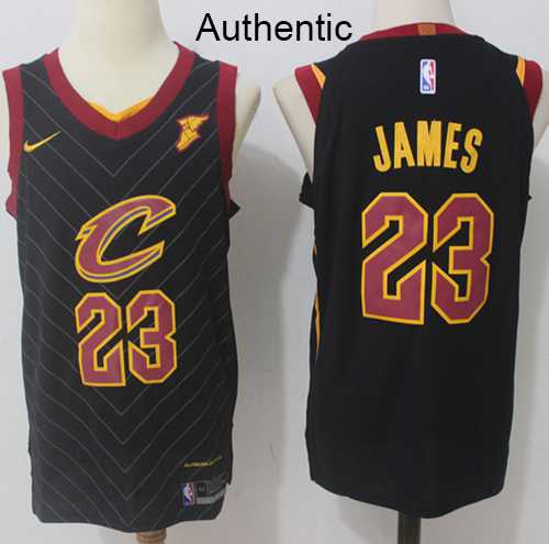 Men's Nike Cleveland Cavaliers #23 LeBron James Black NBA Authentic Statement Edition Jersey