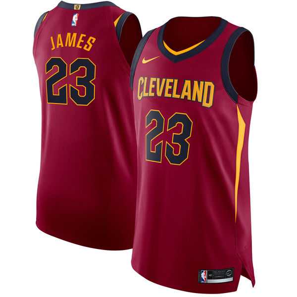 Men's Nike Cleveland Cavaliers #23 LeBron James Red NBA Authentic Icon Edition Jersey