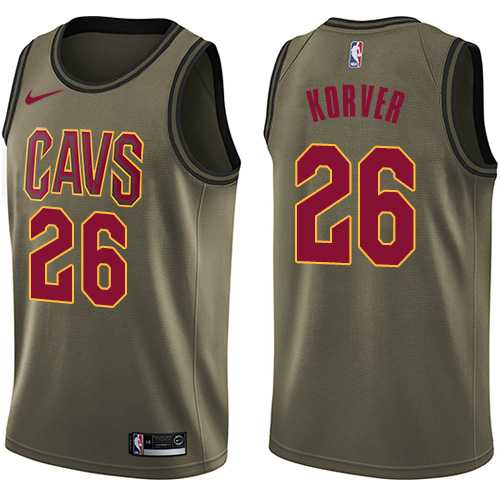 Men's Nike Cleveland Cavaliers #26 Kyle Korver Green Salute to Service NBA Swingman Jersey