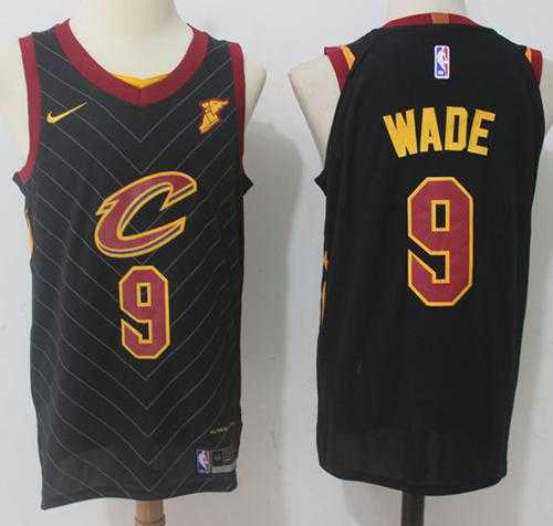 Men's Nike Cleveland Cavaliers #9 Dwyane Wade Black Stitched NBA Swingman Jersey
