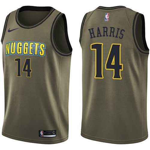 Men's Nike Denver Nuggets #14 Gary Harris Green Salute to Service NBA Swingman Jersey