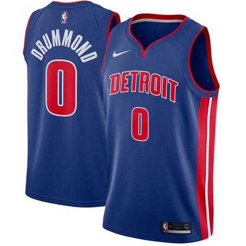 Men's Nike Detroit Pistons #0 Andre Drummond Blue NBA Swingman Icon Edition Jersey