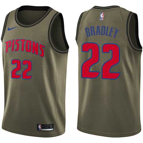 Men's Nike Detroit Pistons #22 Avery Bradley Green Salute to Service NBA Swingman Jersey