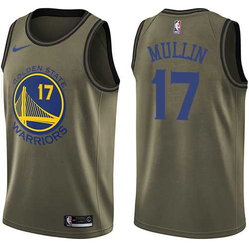 Men's Nike Golden State Warriors #17 Chris Mullin Green Salute to Service NBA Swingman Jersey