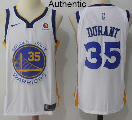 Men's Nike Golden State Warriors #35 Kevin Durant White NBA Authentic Association Edition Jersey