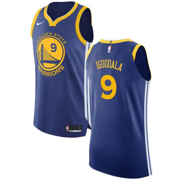 Men's Nike Golden State Warriors #9 Andre Iguodala Blue NBA Authentic Icon Edition Jersey