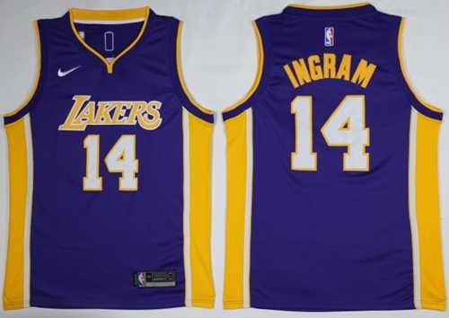 Men's Nike Los Angeles Lakers #14 Brandon Ingram Purple NBA Swingman Jersey