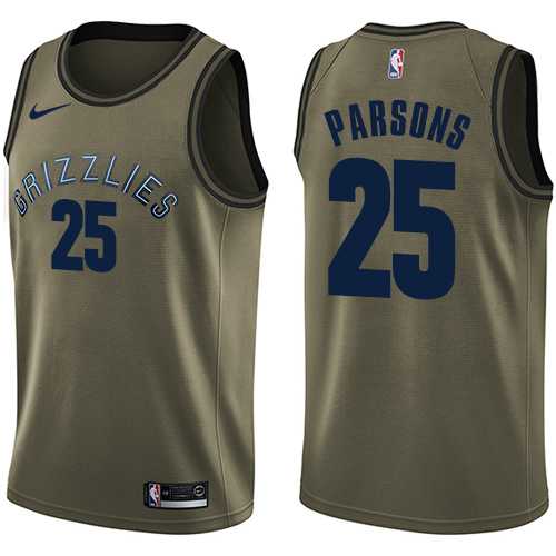 Men's Nike Memphis Grizzlies #25 Chandler Parsons Green Salute to Service NBA Swingman Jersey