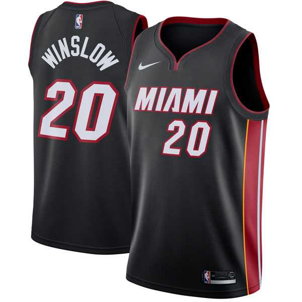 Men's Nike Miami Heat #20 Justise Winslow Black NBA Swingman Icon Edition Jersey