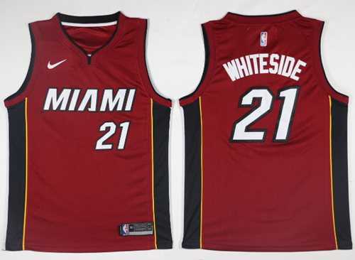 Men's Nike Miami Heat #21 Hassan Whiteside Red NBA Swingman Statement Edition Jersey