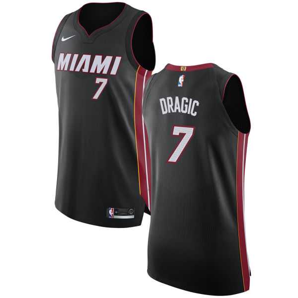 Men's Nike Miami Heat #7 Goran Dragic Black NBA Authentic Icon Edition Jersey